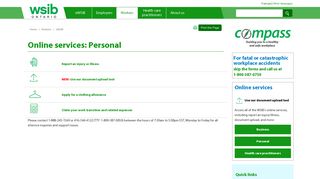 Online services: Personal - WSIB