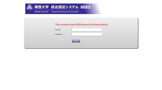 Kansai University WebSSO System (Login)