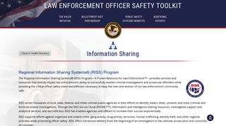 Information Sharing—Law Enforcement Officer Safety Toolkit