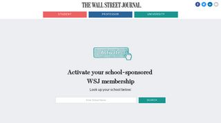Search for Your University Subscription with The Wall Street Journal