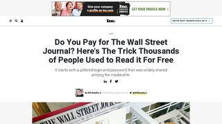 Do You Pay for The Wall Street Journal? Here's The Trick Thousands ...