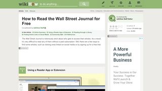 3 Ways to Read the Wall Street Journal for Free - wikiHow