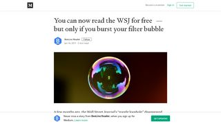 You can now read the WSJ for free — but only if you burst your filter ...