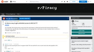 Is there a way to get unlimited access to WSJ & FT? : Piracy - Reddit