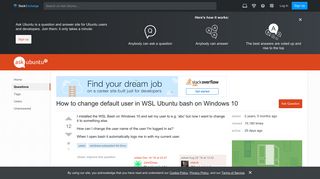 How to change default user in WSL Ubuntu bash on Windows 10 - Ask ...