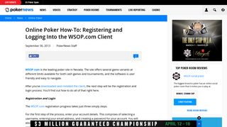 Online Poker How-To: Registering and Logging Into the WSOP.com ...