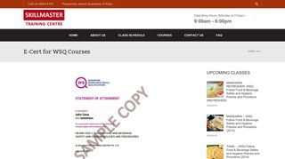 E-Cert for WSQ Courses | Skillmaster Training Centre Pte Ltd