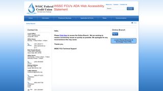 Online Branch | Washington Suburban Sanitary ... - WSSC FCU