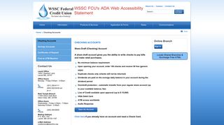 Checking Accounts | Washington Suburban Sanitary ... - WSSC FCU