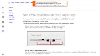 Non-EWU Students: Alternate Login Page: EWU Canvas Student ...