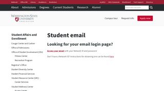 Student email - Student Affairs - WSU Vancouver