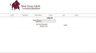Log In - West Texas A&M University Bookstore