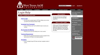 How to Login - Student Technology Support Portal - West Texas A&M ...
