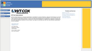 WT Cox Subscriptions: LibraryResource.com