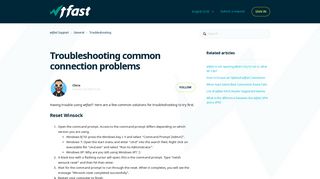 Troubleshooting common connection problems – wtfast Support