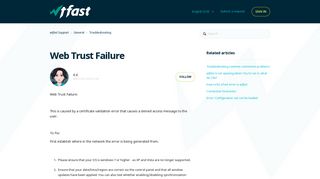 Web Trust Failure – wtfast Support