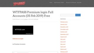 WTFPASS Premium login Full Accounts - xpassgf