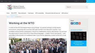 WTO| Working at the WTO - World Trade Organization