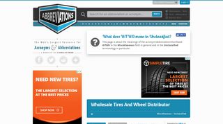 WTWD - Wholesale Tires And Wheel Distributor - Abbreviations.com