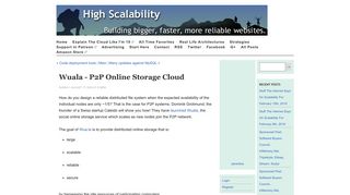 Wuala - P2P Online Storage Cloud - High Scalability -