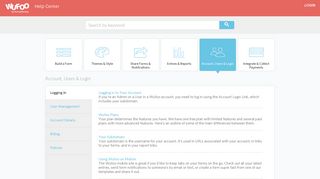Account, Users & Login - Wufoo Help Center