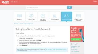 Editing Your Name, Email & Password - Wufoo Help Center