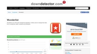 Wunderlist down? Current status and problems | Downdetector