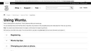 Using Wuntu. - Apps from Three - Internet & apps - Support - Three