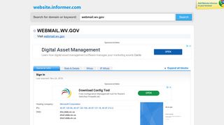 webmail.wv.gov at Website Informer. Sign In. Visit Webmail Wv.