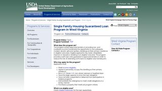 Single Family Housing Guaranteed Loan Program in West Virginia ...