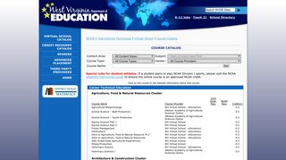 WV Virtual School course catalog - wveis