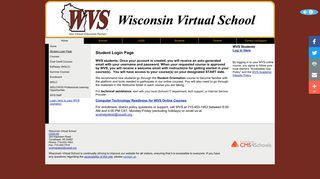 Wisconsin Virtual School - Student Login Page