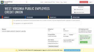 West Virginia Public Employees Credit Union - GuideStar Profile