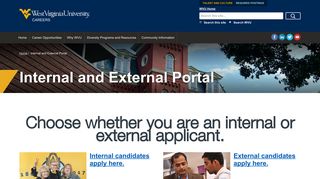 Internal and External Portal | Careers | West Virginia University