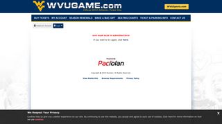 West Virginia University | Online Ticket Office | Customer Service