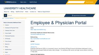 Employee & Physician Portal | University Healthcare - WVU Medicine