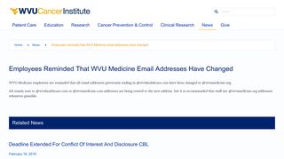 Employees reminded that WVU Medicine email addresses have ...