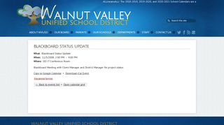 Blackboard Status Update | Walnut Valley Unified School District