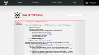 I can't login to my WWE.com account. - WWE Network