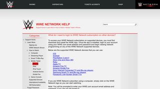 What do I need to login to WWE Network subscription on other devices?