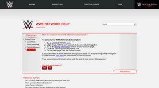 How do I cancel my WWE Network subscription?
