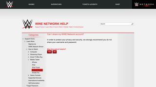 Can I share my WWE Network account?