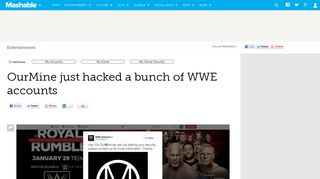 OurMine just hacked a bunch of WWE accounts - Mashable