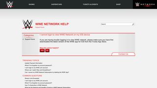 I cannot login to view WWE Network on my iOS device