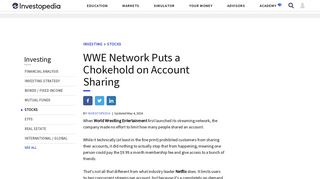 WWE Network Puts a Chokehold on Account Sharing - Investopedia