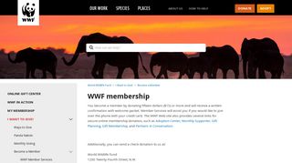 WWF membership – World Wildlife Fund