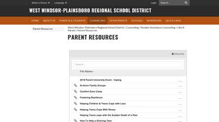 Parent Resources - West Windsor-Plainsboro Regional School District
