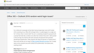 Office 365 + Outlook 2016 random weird login issues? - Microsoft ...