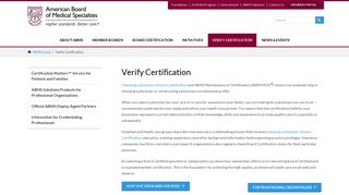 Verify Certification | American Board of Medical Specialties