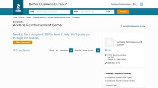 Acclaris Reimbursement Center | Complaints | Better Business Bureau ...